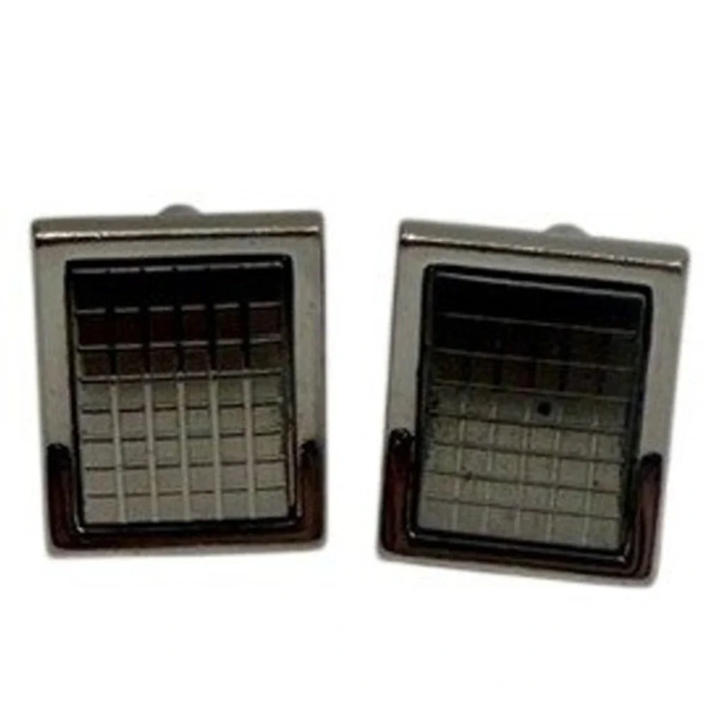 Vintage Swank Anson Mens Cufflinks Tie Bar Lot 5pc Silver Gold Tone Blue Stone